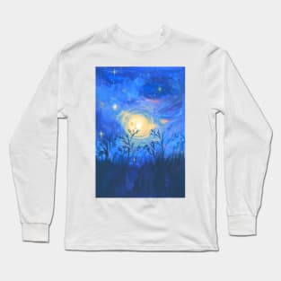 zen moon landscape Long Sleeve T-Shirt